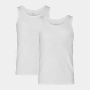 2 hvide rib bambus tank tops