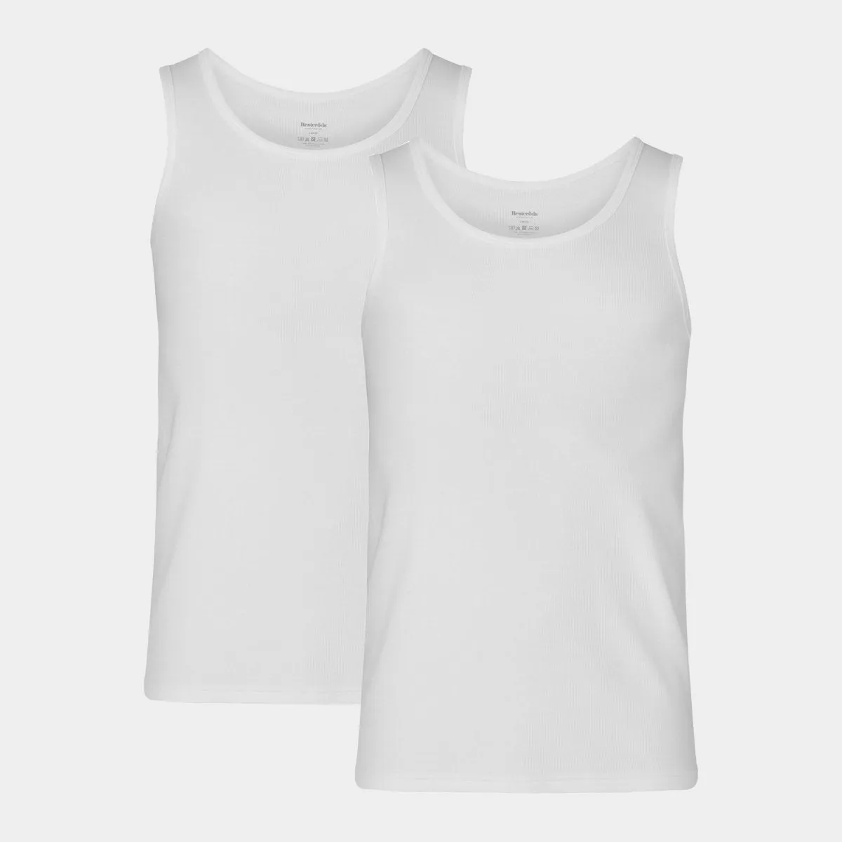 2 hvide rib bambus tank tops