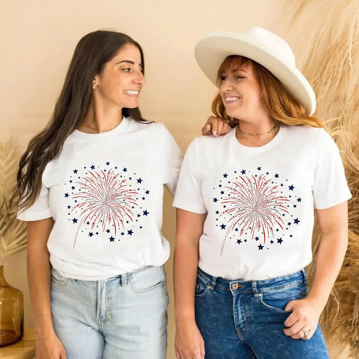 4th of July Shirts for Women Loves Jesus and America Too Shirt Patriotic Shirts Red White and Blue Tshirts
