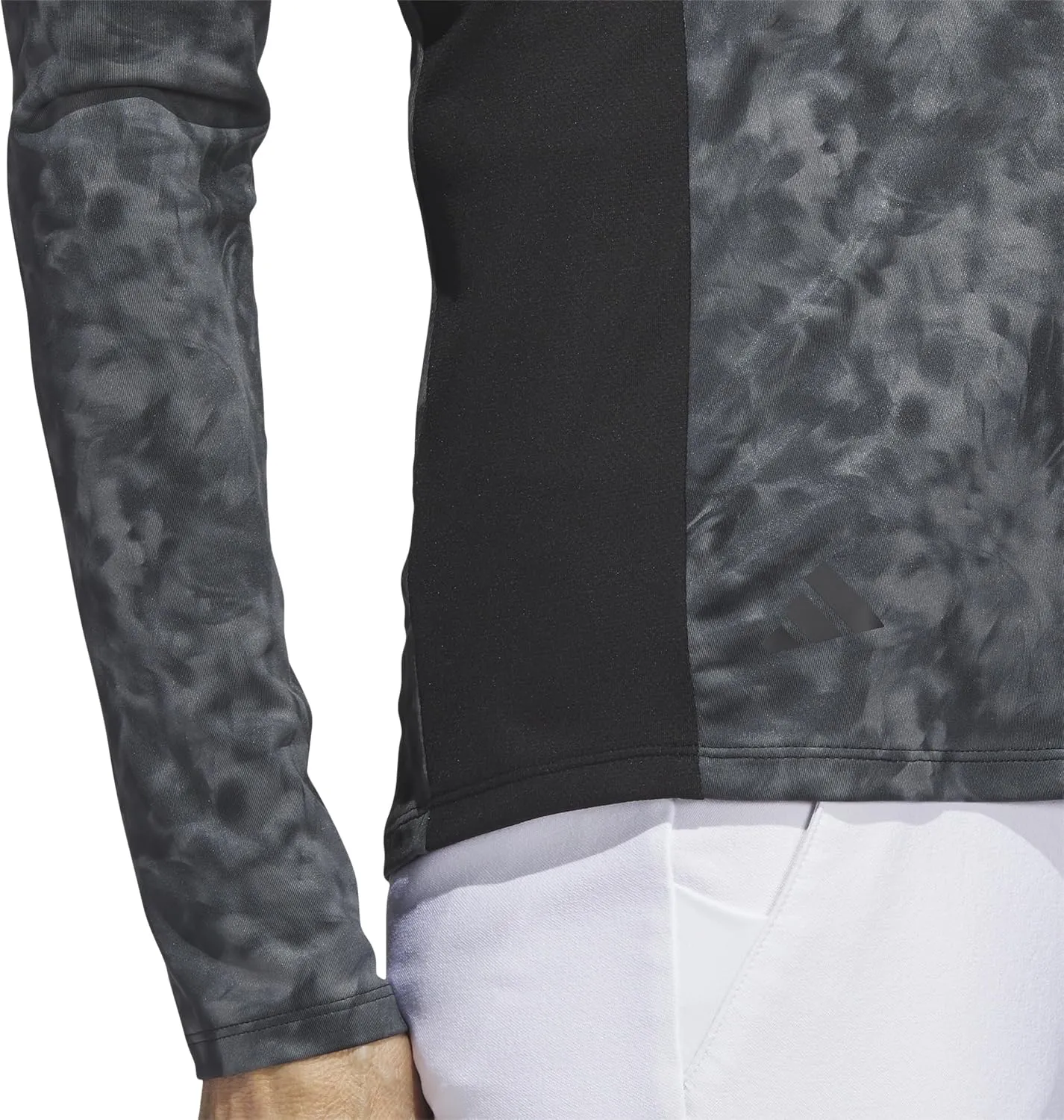 adidas Women's Essentials Long Sleeve Printed Mock Golf Polo Shirt