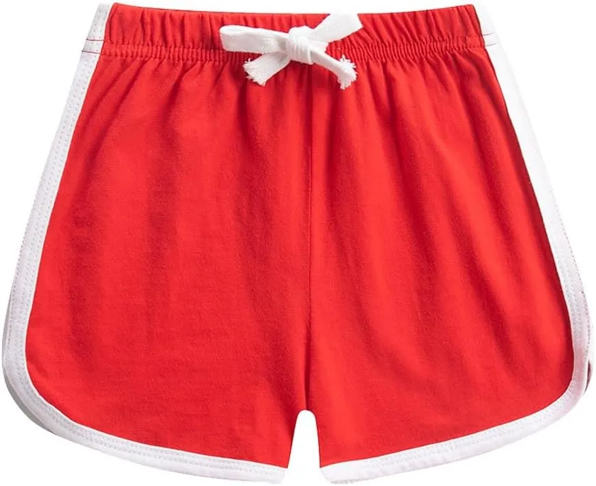 Athletic Shorts for Girls Adjustable Drawstring Lightweight Breathable Running Shorts Summer Youth Cycling Pants