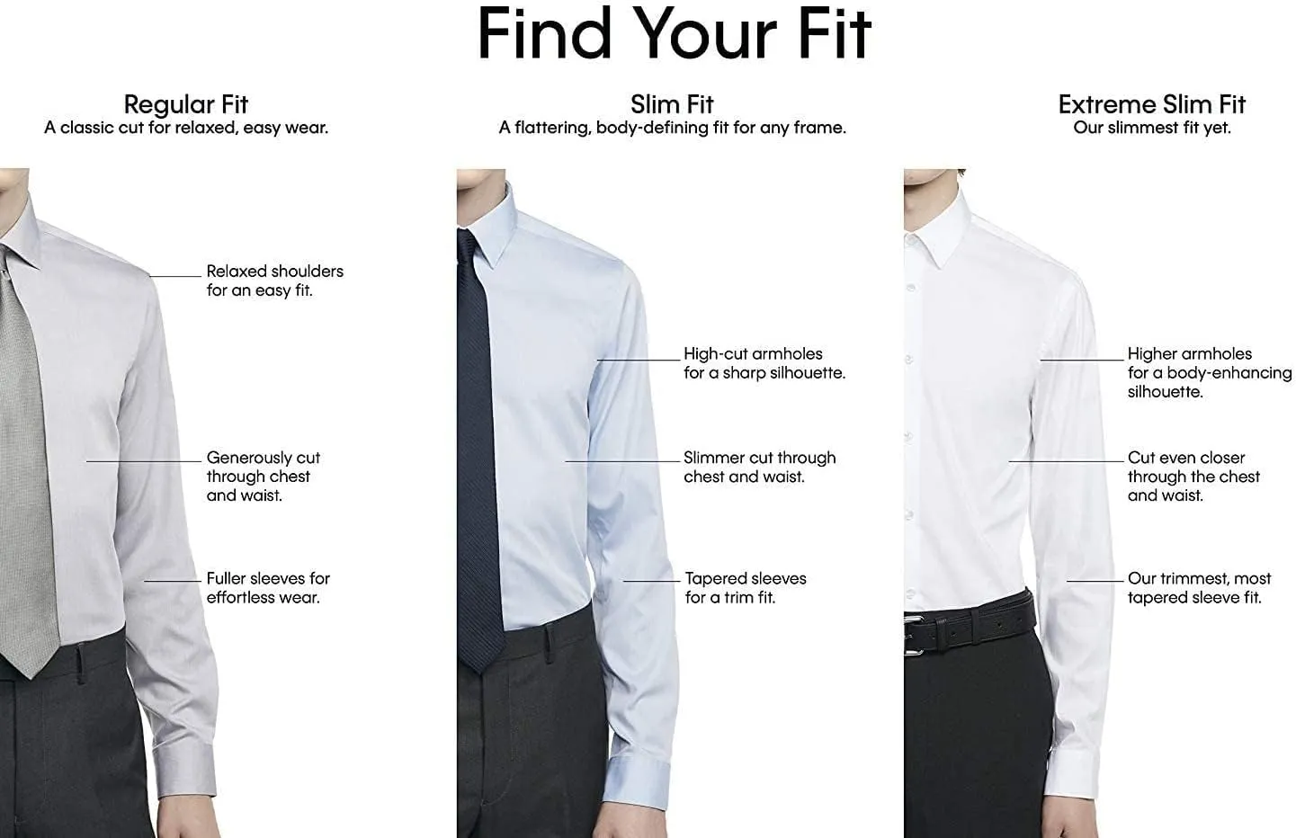 Calvin Klein Men's Dress Shirt Non Iron Herringbone Spread Collar