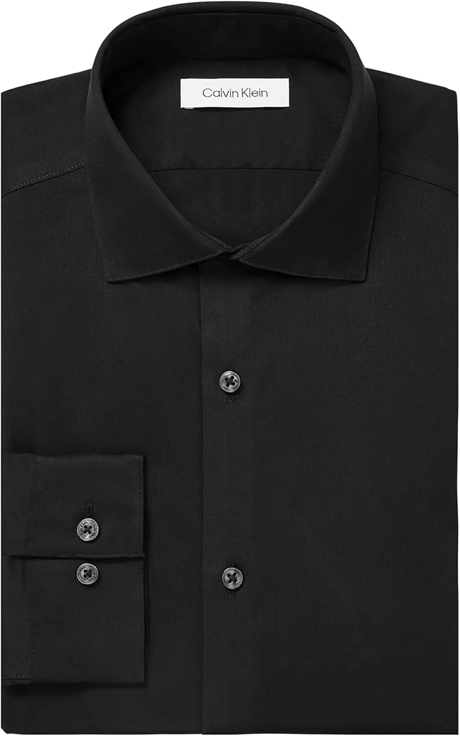 Calvin Klein Men's Dress Shirt Non Iron Herringbone Spread Collar