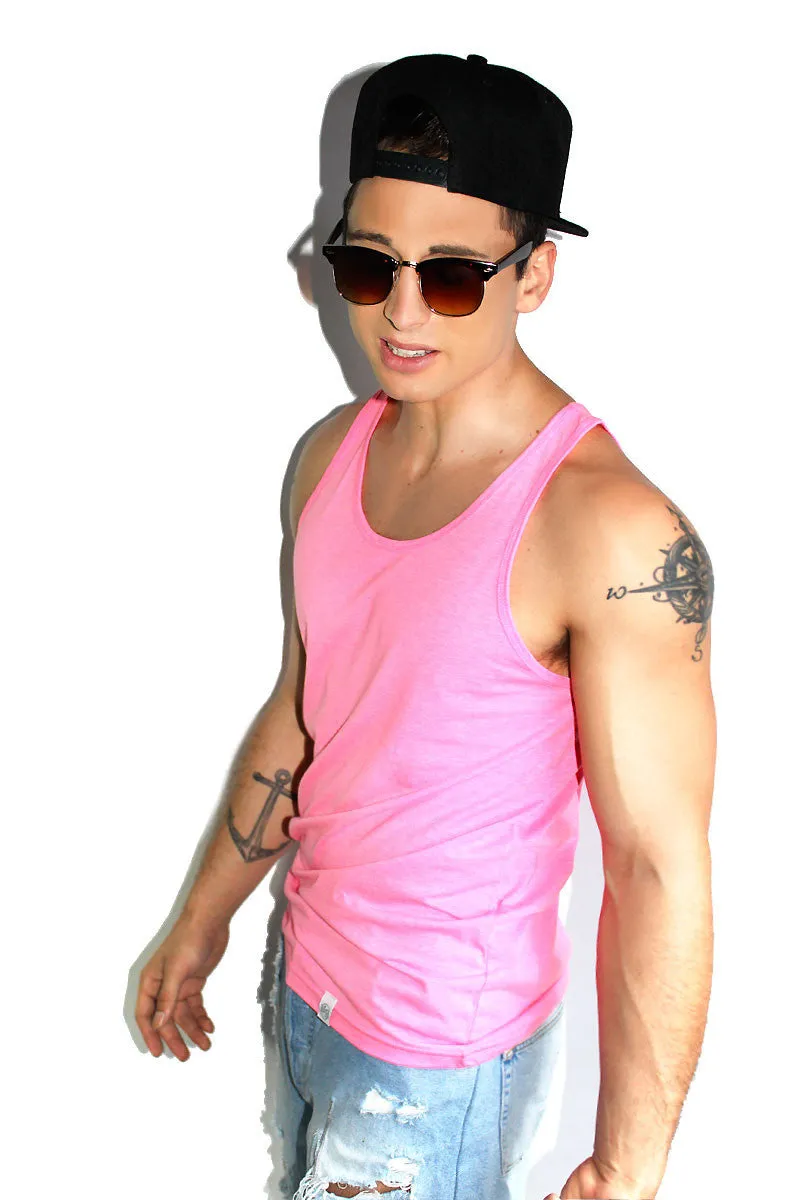 Core Racerback Tank-Neon Pink