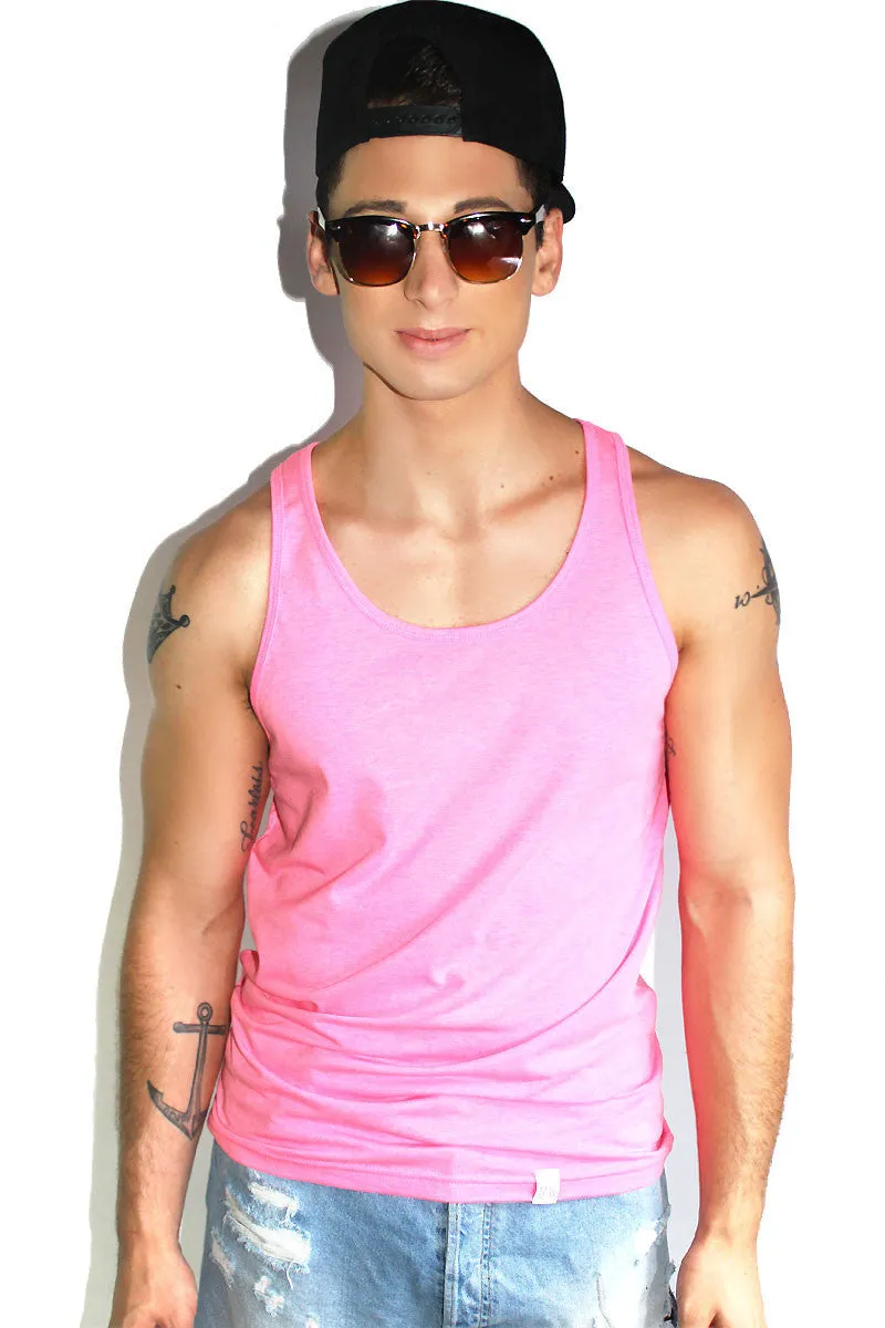 Core Racerback Tank-Neon Pink