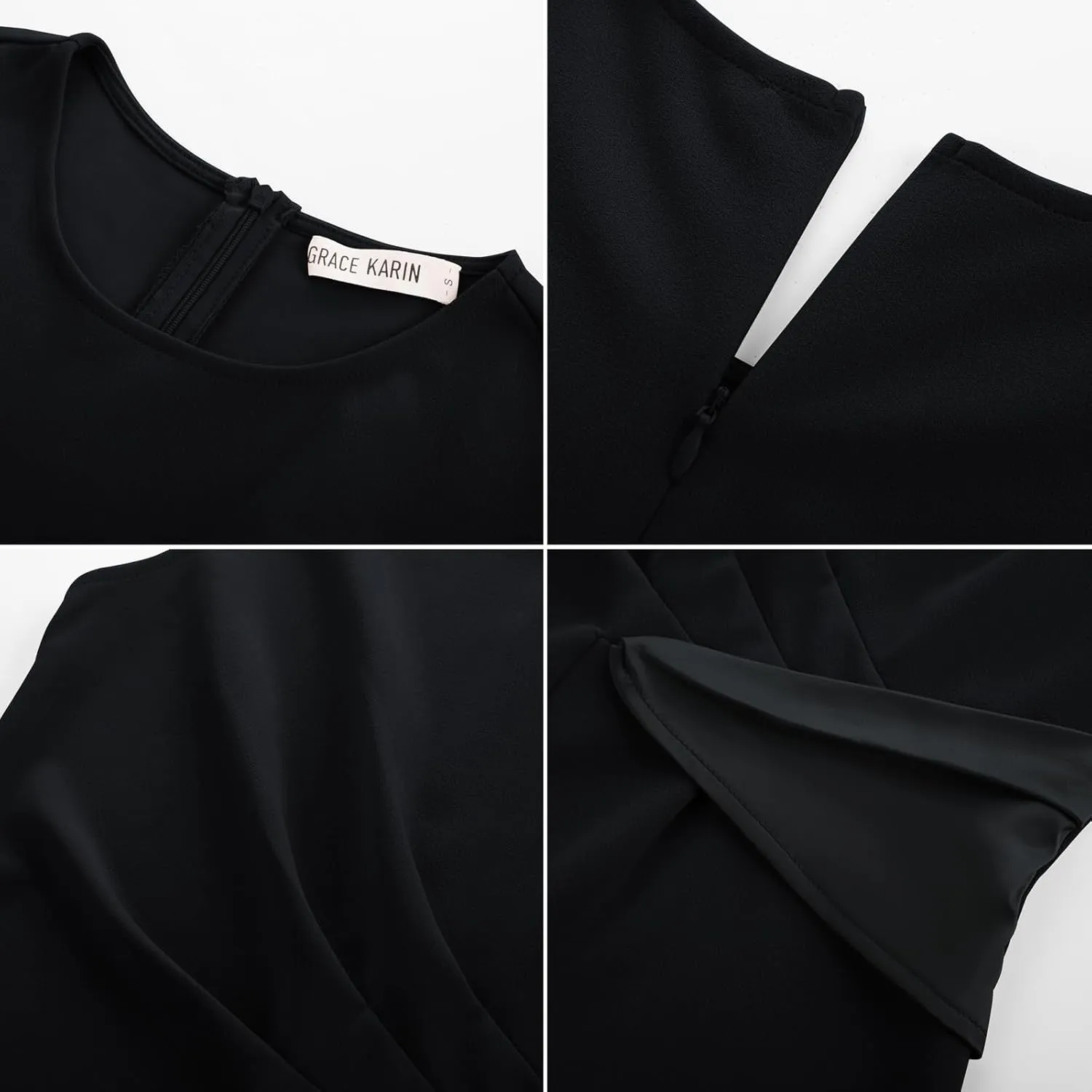GRACE KARIN Women's Crew Neck Pleated Front Tank Tops Casual Sleeveless A-Line Work Top Blouse