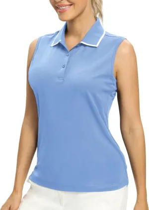 Hiverlay Women Golf Shirts Polo Shirts for Women UPF 50  Lightweight Quick-Dry Collared Tennis Daily Shirts Work Tops