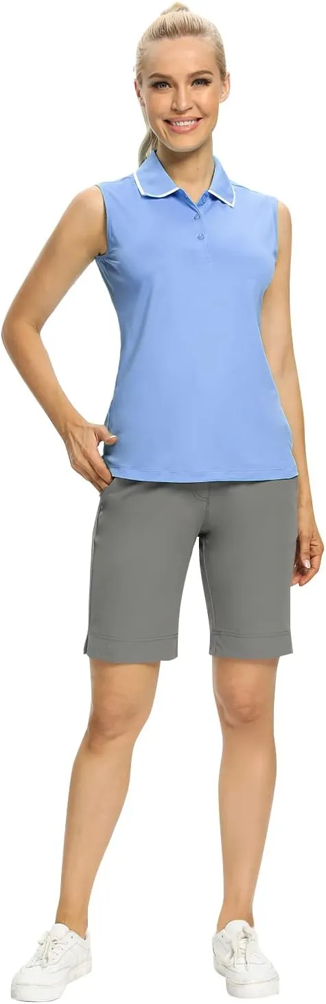 Hiverlay Women Golf Shirts Polo Shirts for Women UPF 50  Lightweight Quick-Dry Collared Tennis Daily Shirts Work Tops