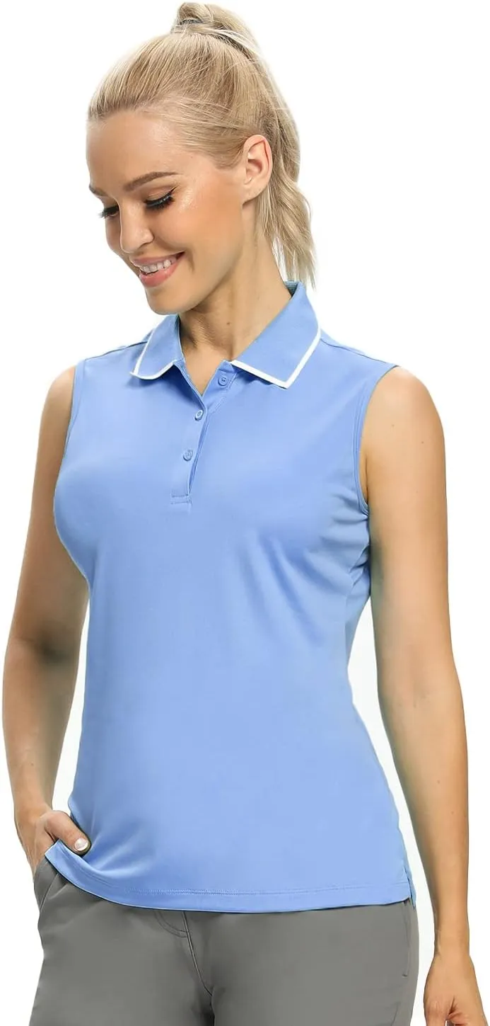 Hiverlay Women Golf Shirts Polo Shirts for Women UPF 50  Lightweight Quick-Dry Collared Tennis Daily Shirts Work Tops