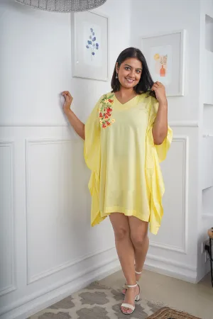 Lemon Rayon Kaftan - Detailed