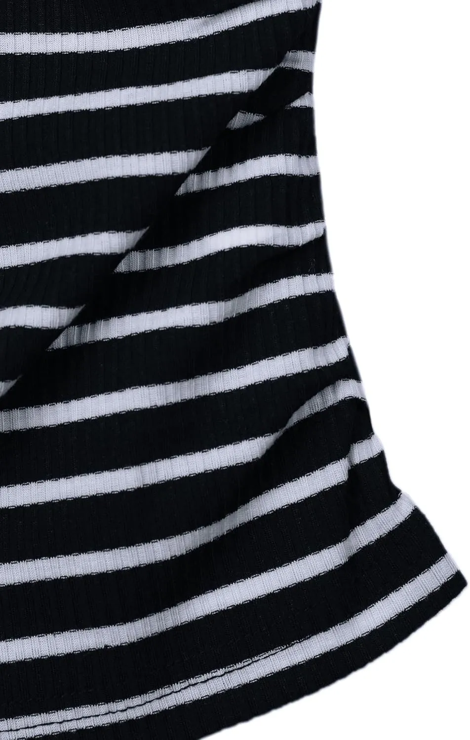 LilyCoco Womens Ribbed Tank Tops Striped Shirt Crew Neck Sleeveless Side Ruched Top