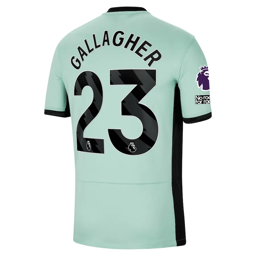 Nike Chelsea Connor Gallagher Third Jersey w/ EPL   No Room For Racism Patches 23/24 (Mint Foam/Black)