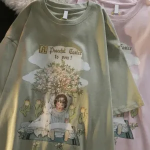 Pure Cotton Bunny's Peaceful Easter         Top Kawaii Academia Y2K Cottagecore Coquette Fairycore Dollette Princesscore