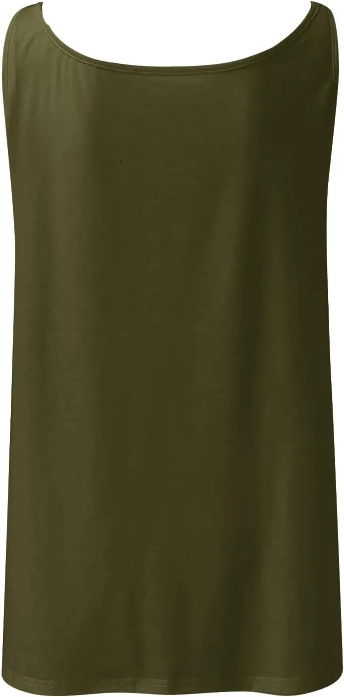 Tank Top for Women Half Zip V Neck Metal Spaghetti Strap Sleeveless Shirts Loose Fit Fashion Camisole Summer Outfits