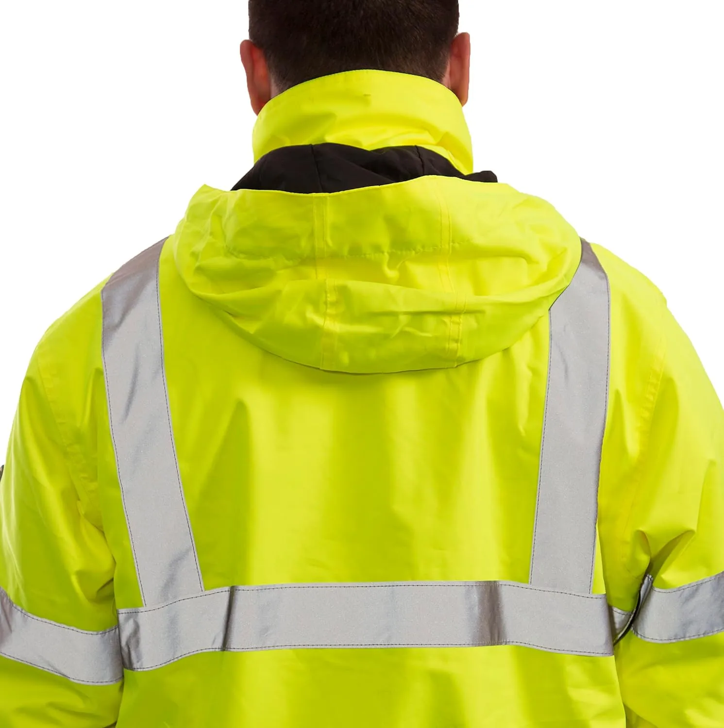 Tingley Bomber J26002 High Visibility Insulated Jacket With Attached Hood, Small, Fluorescent Yellow-Green/Black
