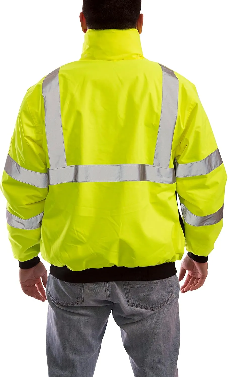 Tingley Bomber J26002 High Visibility Insulated Jacket With Attached Hood, Small, Fluorescent Yellow-Green/Black