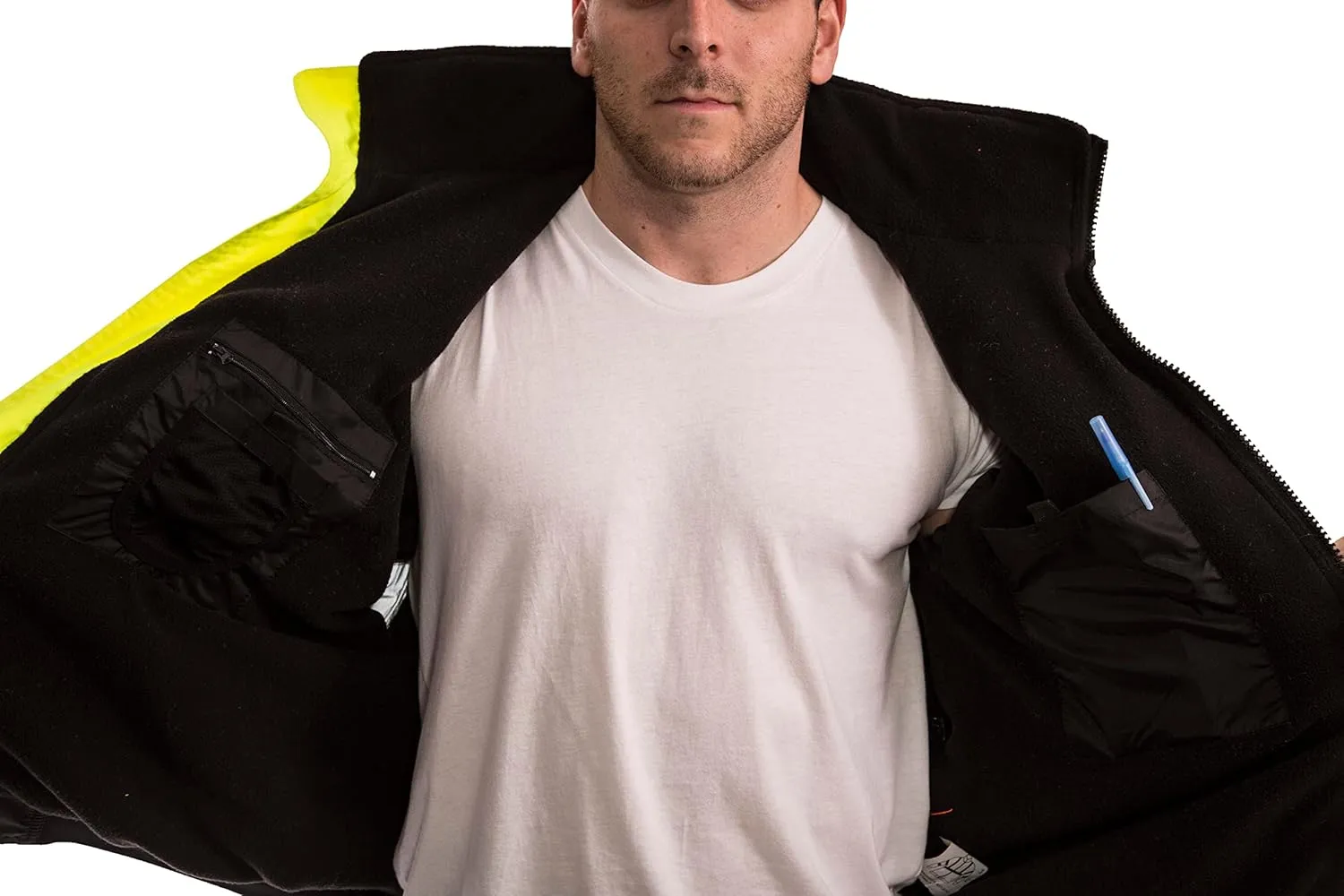 Tingley Bomber J26002 High Visibility Insulated Jacket With Attached Hood, Small, Fluorescent Yellow-Green/Black