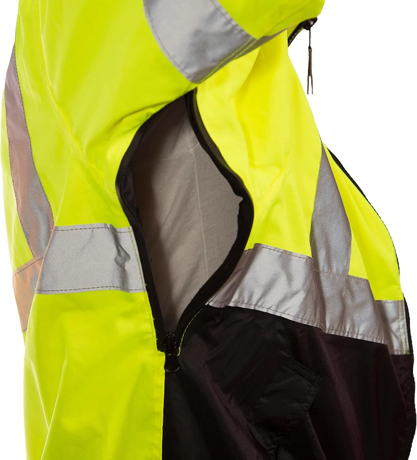 Tingley Bomber J26002 High Visibility Insulated Jacket With Attached Hood, Small, Fluorescent Yellow-Green/Black