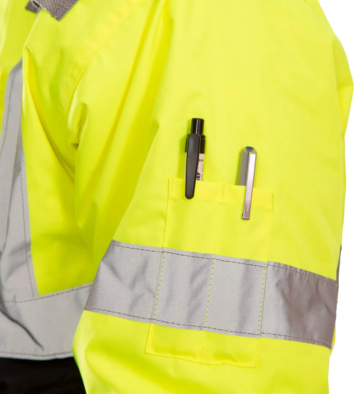 Tingley Bomber J26002 High Visibility Insulated Jacket With Attached Hood, Small, Fluorescent Yellow-Green/Black