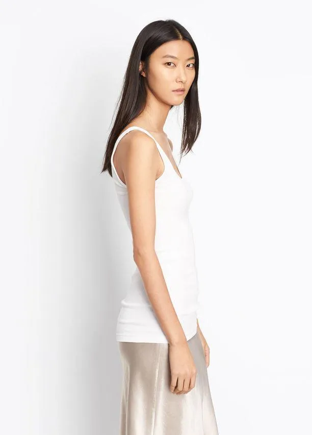 Vince - Scoop Neck Tank White