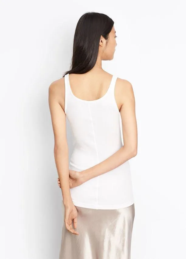 Vince - Scoop Neck Tank White