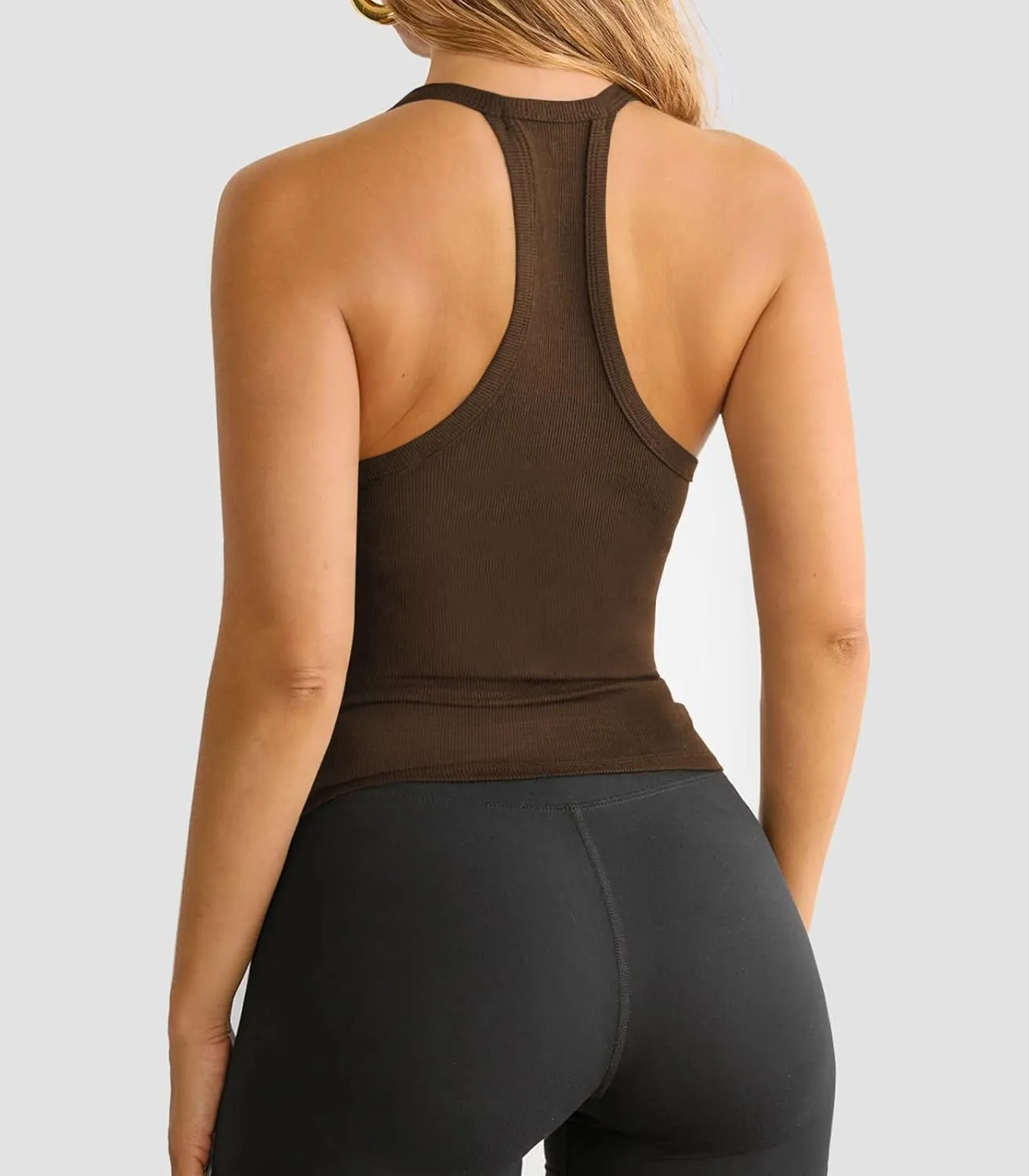 Women's Sexy Deep V Neck Halter Tops for Women Ribbed Racerback Tank Slim Fit Trendy Y2k Summer Going Out Sleeveless Top