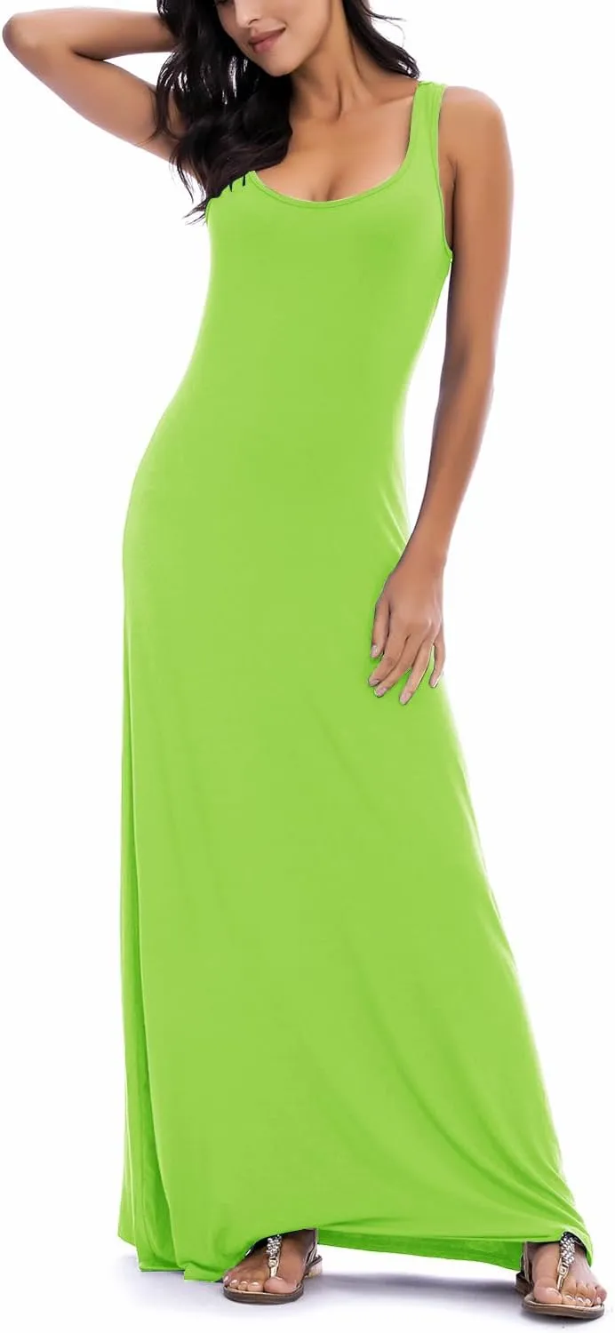 Women's Sexy Tank Top Maxi Long Dress Casual Sleeveless Summer Beach Dress