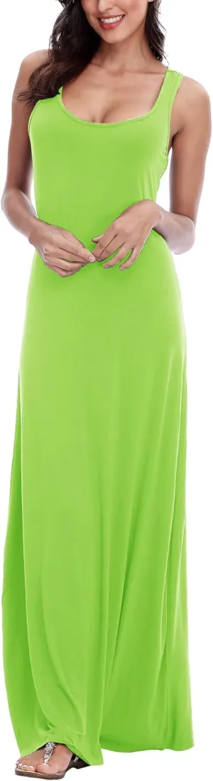 Women's Sexy Tank Top Maxi Long Dress Casual Sleeveless Summer Beach Dress