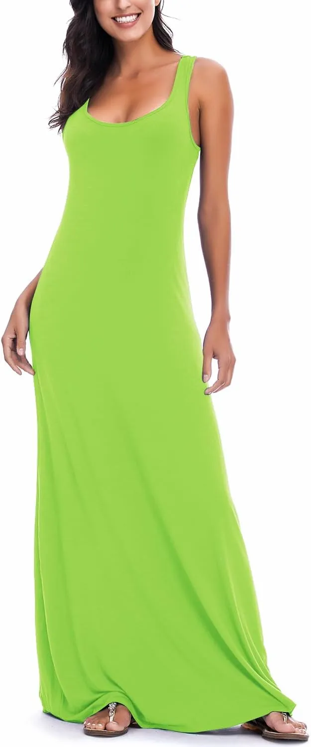 Women's Sexy Tank Top Maxi Long Dress Casual Sleeveless Summer Beach Dress