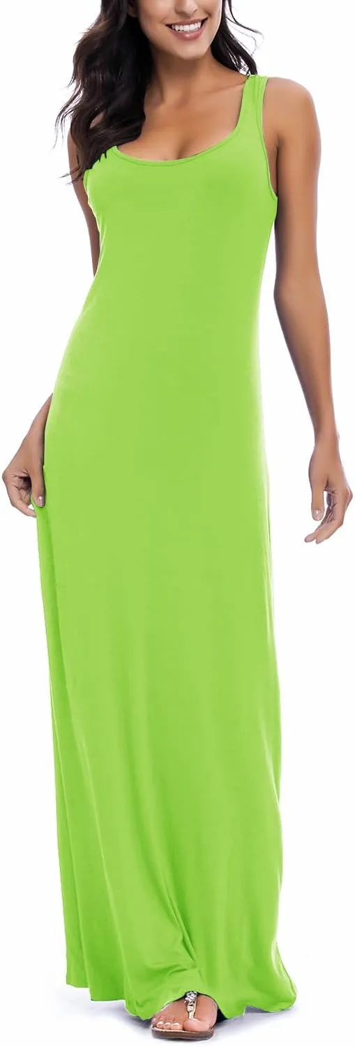Women's Sexy Tank Top Maxi Long Dress Casual Sleeveless Summer Beach Dress