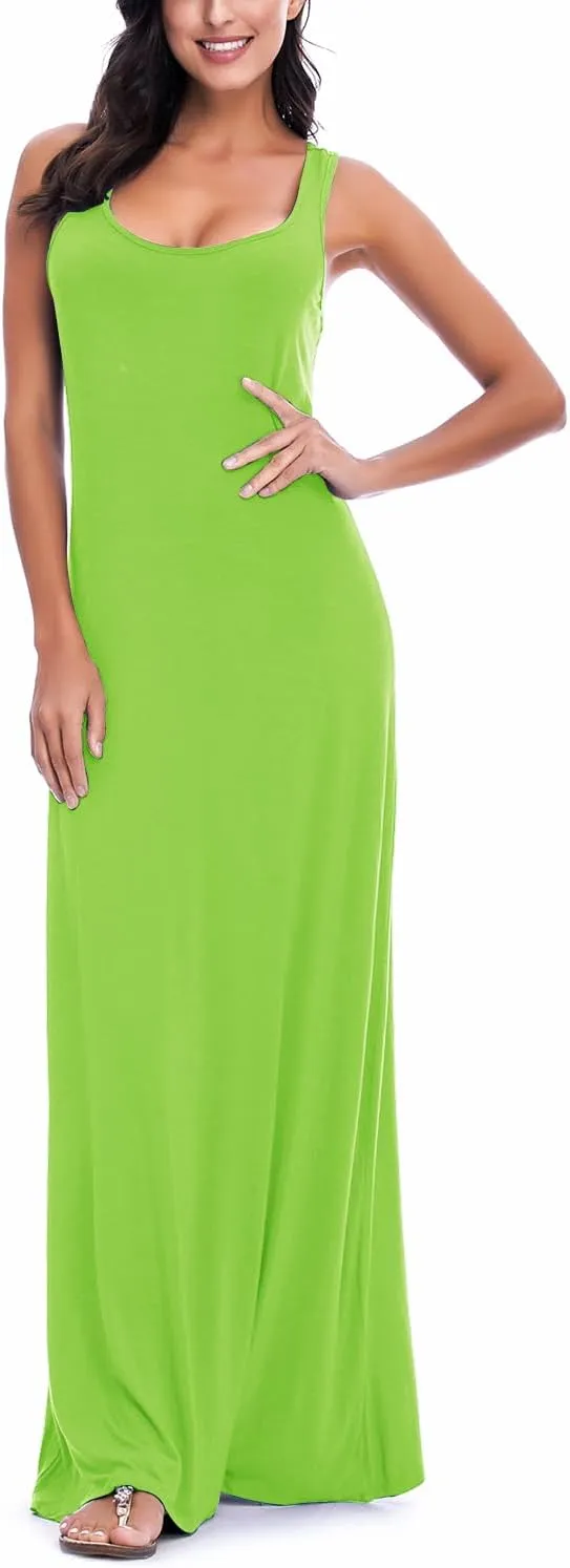 Women's Sexy Tank Top Maxi Long Dress Casual Sleeveless Summer Beach Dress