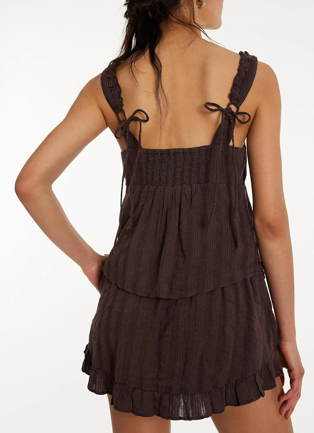 Womens Summer Flowy Tank Top with Lace Trim Button Down Chiffon Cami Shirt Boho Tie Front Ruffle Tank Crop Tops