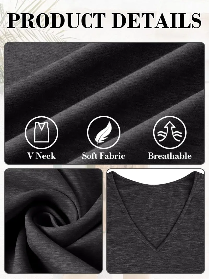 Women's Summer Tank Top, Casual and Trendy Sleeveless Outfit Loose Fit Clothes V Neck Shirt for 2025 Beach Vacation