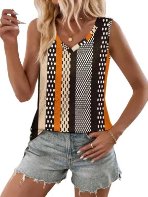 Zeagoo Women Eyelet Tank Tops Sleeveless Shirts V Neck Cute Summer Top Loose Fit Camisole S-XXL