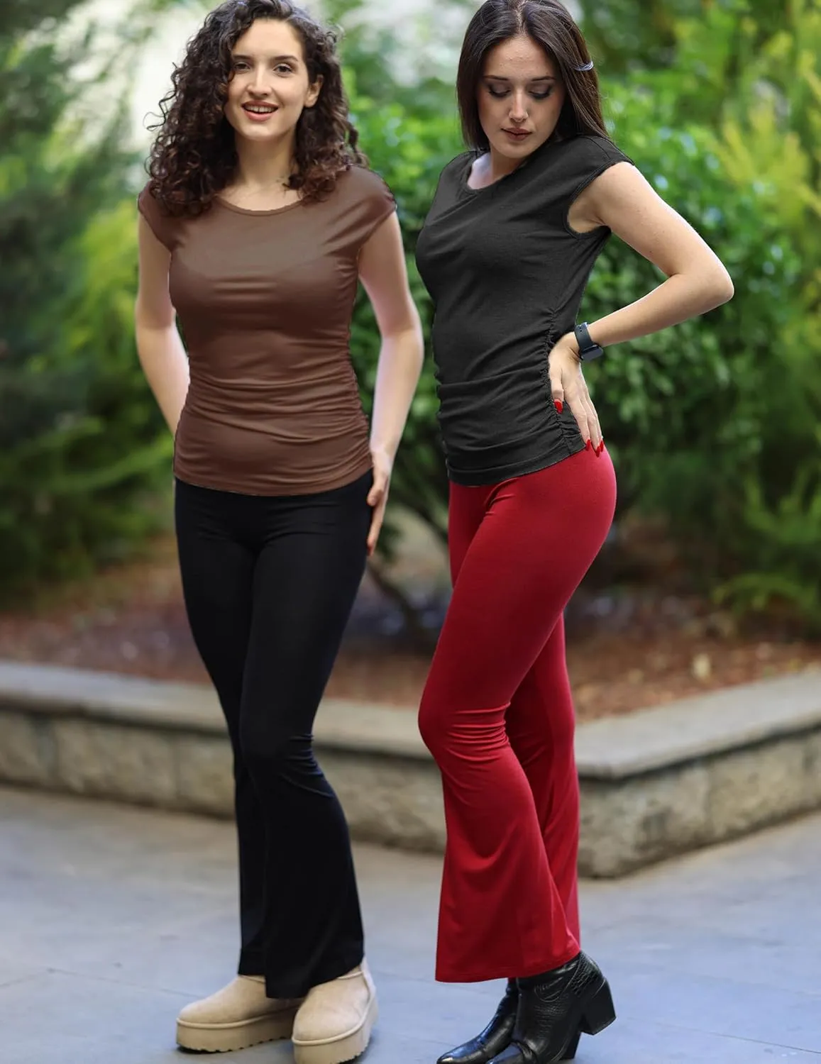 Zeagoo Womens Tank Tops Ribbed Knit Crew Neck Shirts Cap Sleeve Slim Fitted Ruched Basic Tees